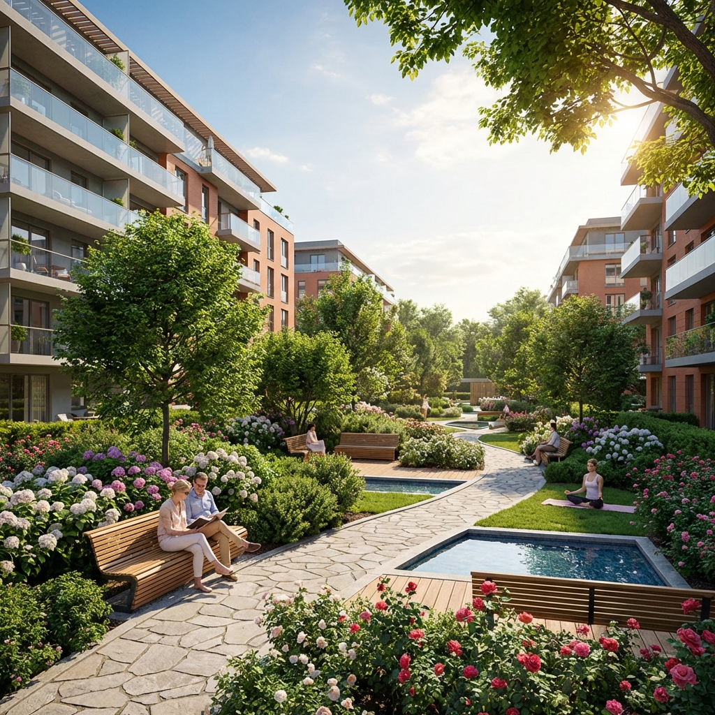 푸른 빛 여유와 자연을 담은 아파트